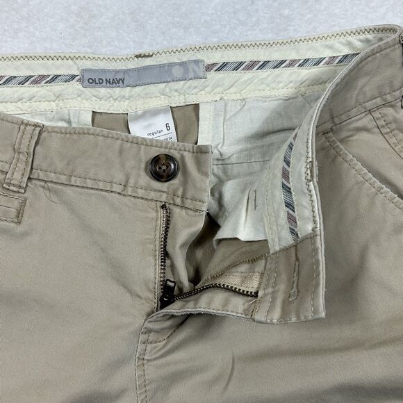 Vintage Y2K Old Navy Pants Womens 6 Beige Khaki Cargo Bootcut Casual Work - Picture 4 of 12